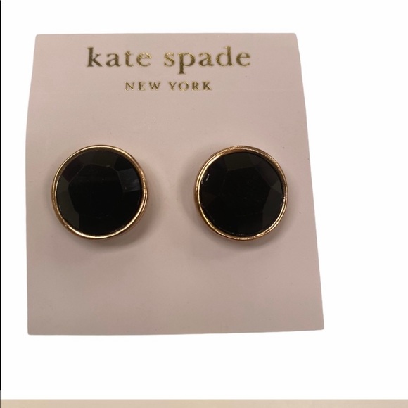 Kate Spade Black Faceted Studs